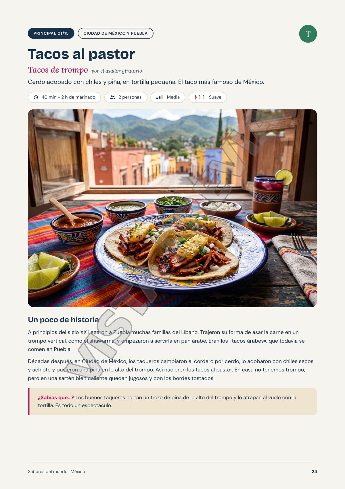 Página de muestra 4 de Cocina Mexicana · Sabores del mundo