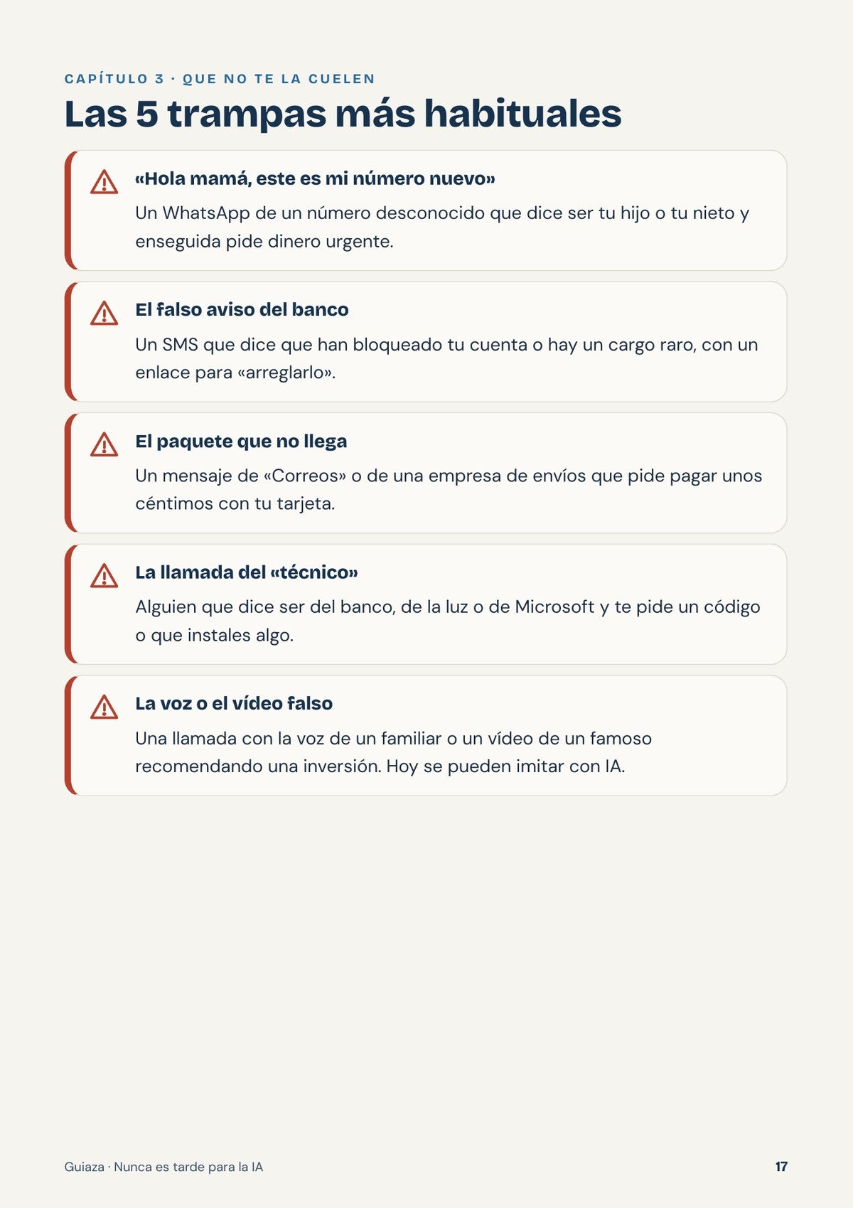 Página de muestra 4 de Nunca es tarde para la IA · Inteligencia Artificial