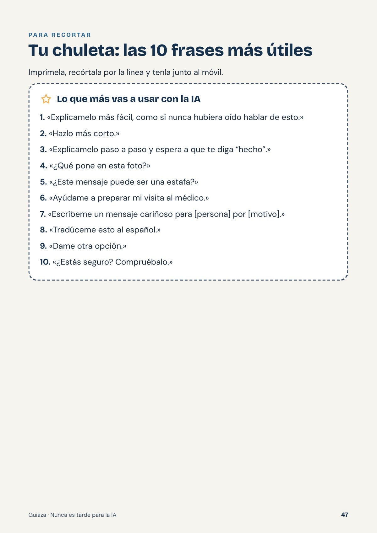 Chuleta y plan de 30 días